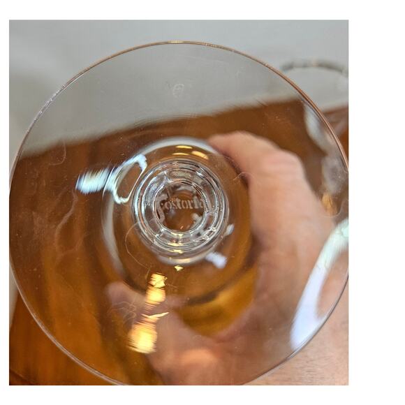 VTG Fostoria Crystal Sheffield 8oz Goblets (4) Clear Platinum Rim 6.75" 1961-82 - Picture 4 of 8